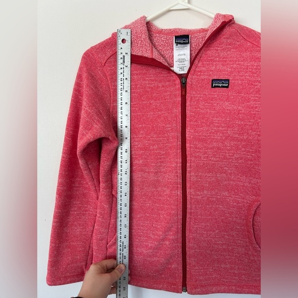Girls Patagonia Better Sweater Hoody Full Zip Fleece Jacket Coat L 12 Pink - Picture 4 of 7